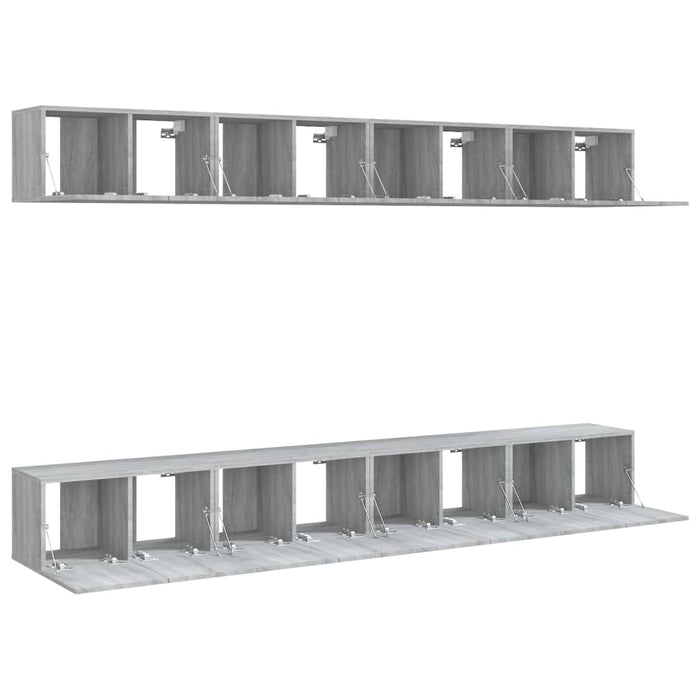 Comode TV, 8 buc., gri sonoma, 60x30x30 cm, lemn prelucrat - WALTI WALTI
