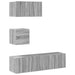 Set dulapuri TV, 4 piese, gri sonoma, lemn prelucrat - WALTI WALTI