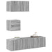 Set dulapuri TV, 4 piese, gri sonoma, lemn prelucrat - WALTI WALTI
