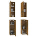 Comode TV, 4 buc., stejar fumuriu, 30,5x30x90 cm lemn prelucrat - WALTI WALTI