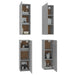 Comode TV, 4 buc., gri sonoma, 30,5x30x90 cm, lemn prelucrat - WALTI WALTI