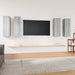 Comode TV, 4 buc., gri sonoma, 30,5x30x90 cm, lemn prelucrat - WALTI WALTI