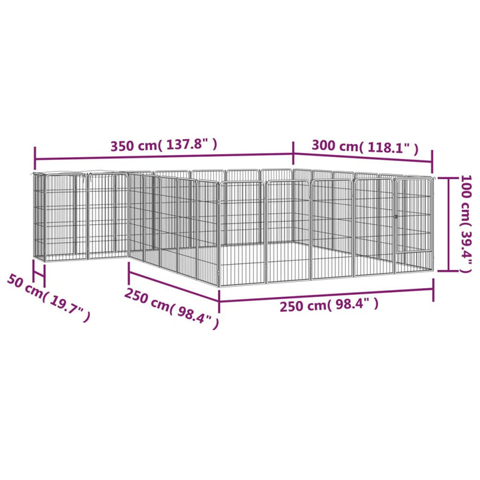 Țarc câini 26 panouri negru 50x100 cm oțel vopsit electrostatic - WALTI WALTI