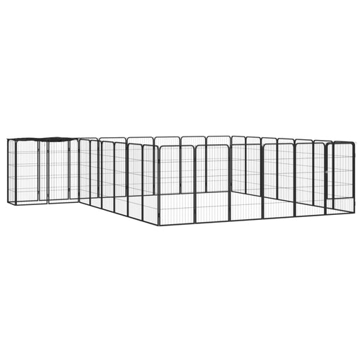 Țarc câini 30 panouri negru 50x100 cm oțel vopsit electrostatic - WALTI WALTI