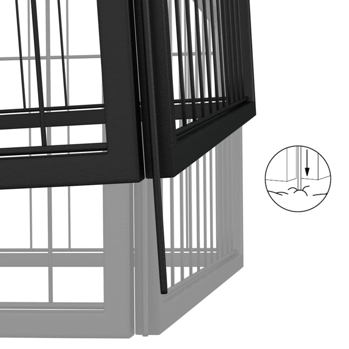Țarc câini 34 panouri negru 50x100 cm oțel vopsit electrostatic - WALTI WALTI