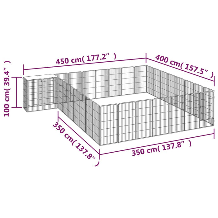 Țarc câini 34 panouri negru 50x100 cm oțel vopsit electrostatic - WALTI WALTI