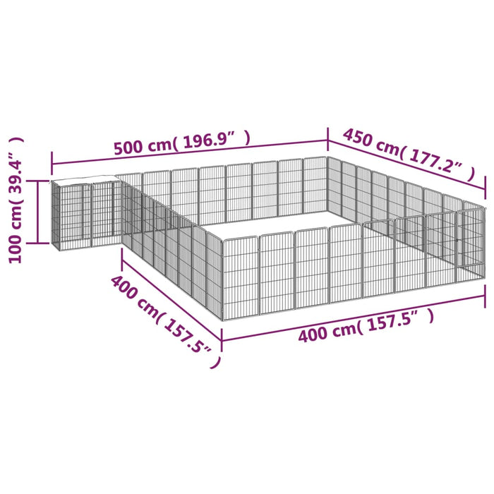 Țarc câini 38 panouri negru 50x100 cm oțel vopsit electrostatic - WALTI WALTI