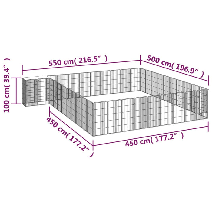 Țarc câini 42 panouri negru 50x100 cm oțel vopsit electrostatic - WALTI WALTI