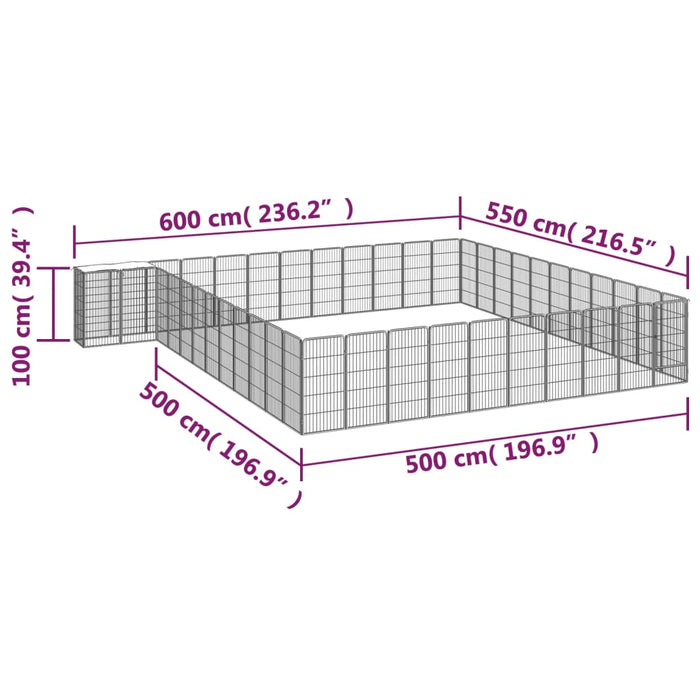 Țarc câini 46 panouri negru 50x100 cm oțel vopsit electrostatic - WALTI WALTI