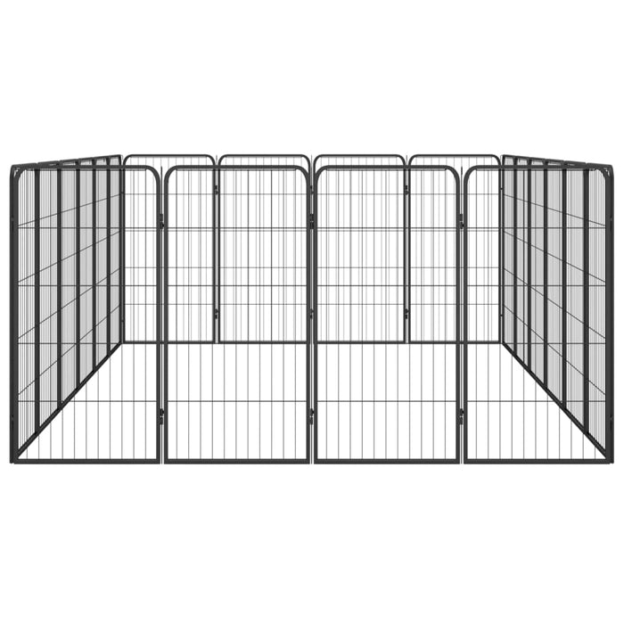 Țarc câini 20 panouri negru 50x100 cm oțel vopsit electrostatic - WALTI WALTI