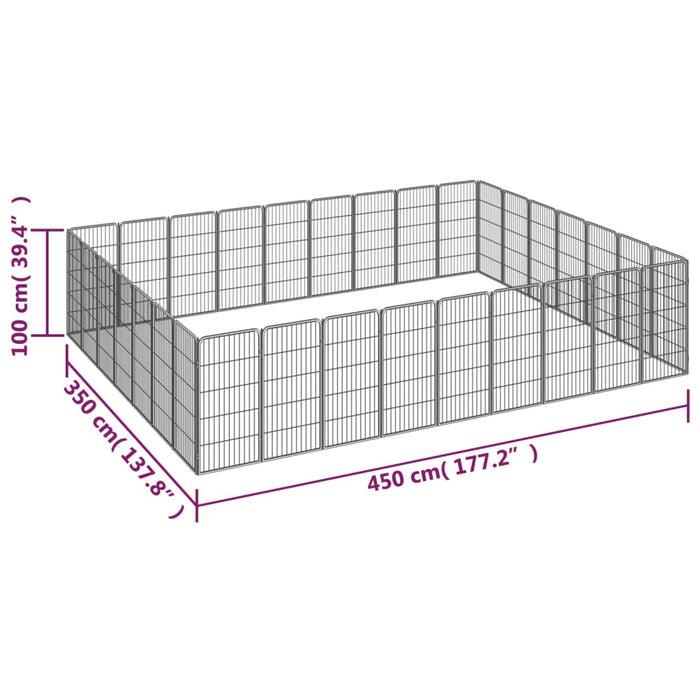 Țarc câini 32 panouri negru 50x100 cm oțel vopsit electrostatic - WALTI WALTI