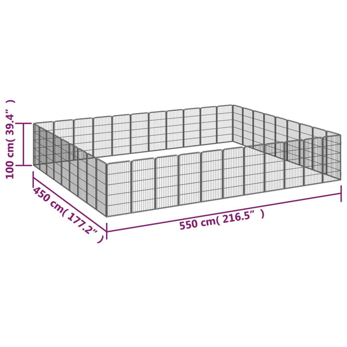 Țarc câini 40 panouri negru 50x100 cm oțel vopsit electrostatic - WALTI WALTI