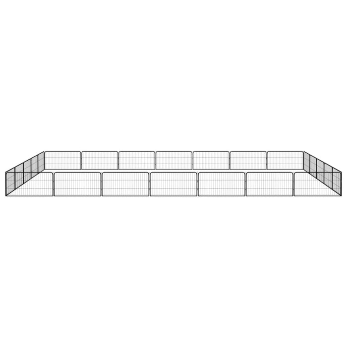 Țarc câini 24 panouri negru 100x50 cm oțel vopsit electrostatic - WALTI WALTI