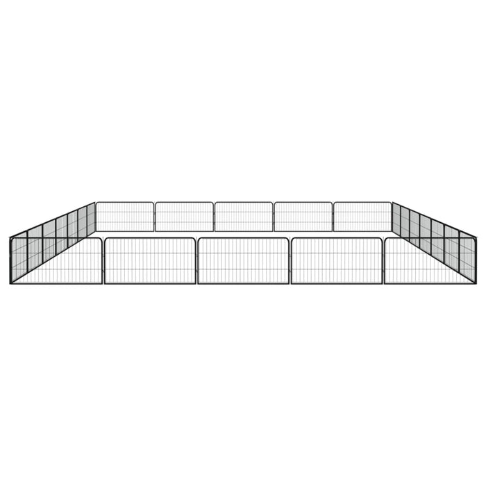 Țarc câini 24 panouri negru 100x50 cm oțel vopsit electrostatic - WALTI WALTI