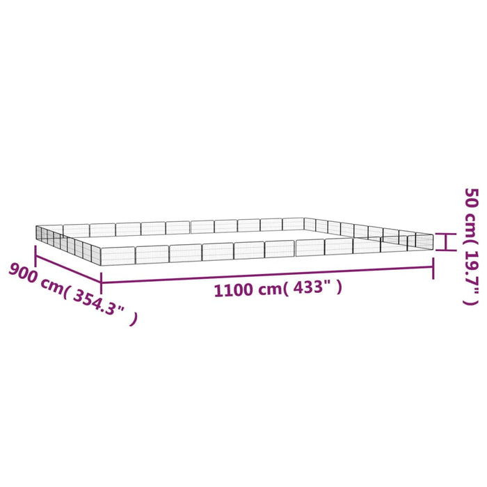 Țarc câini 40 panouri negru 100x50 cm oțel vopsit electrostatic - WALTI WALTI