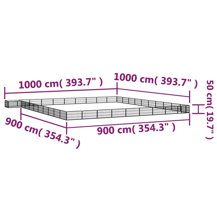 Țarc câini 40 panouri negru 100x50 cm oțel vopsit electrostatic - WALTI WALTI