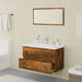 Set de mobilier de baie, stejar fumuriu, lemn prelucrat - WALTI WALTI
