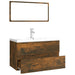 Set de mobilier de baie, stejar fumuriu, lemn prelucrat - WALTI WALTI