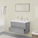 Set de mobilier de baie, gri sonoma, lemn prelucrat - WALTI WALTI