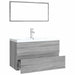 Set de mobilier de baie, gri sonoma, lemn prelucrat - WALTI WALTI