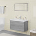 Set de mobilier de baie, gri sonoma, lemn prelucrat - WALTI WALTI