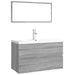 Set de mobilier de baie, gri sonoma, lemn prelucrat - WALTI WALTI