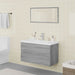 Set de mobilier de baie, gri sonoma, lemn prelucrat - WALTI WALTI
