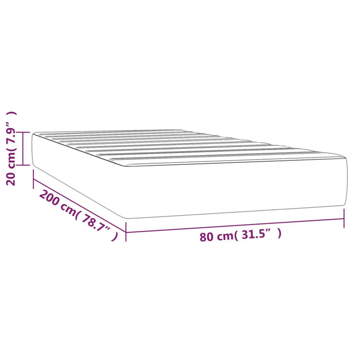 Saltea cu arcuri buzunar, fermitate medie, albastru, 80x200x20 cm, textil - WALTI WALTI