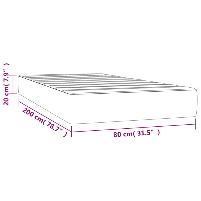 Saltea de pat cu arcuri, gri deschis, 80x200x20 cm, catifea - WALTI WALTI