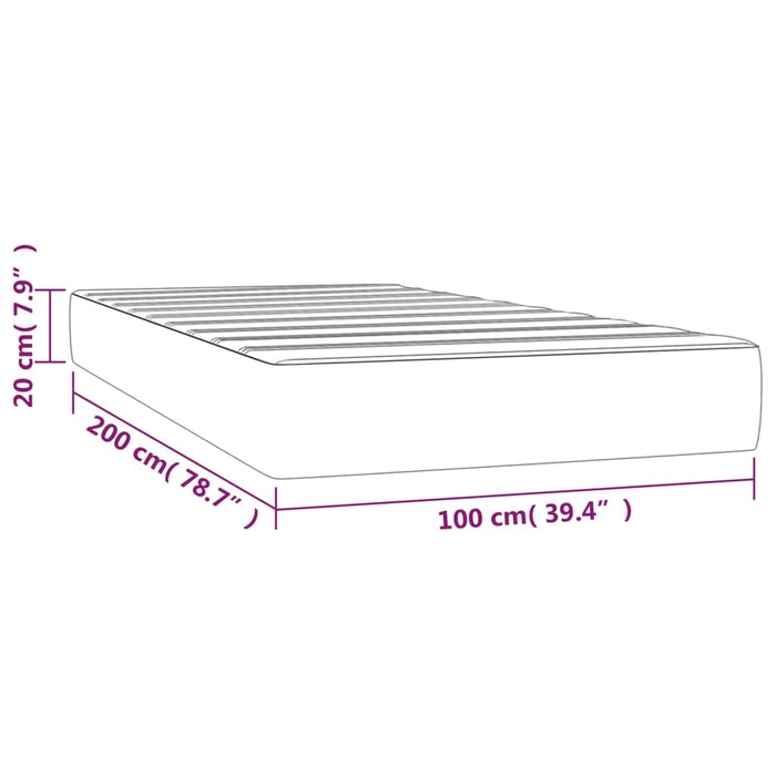 Saltea de pat cu arcuri, alb, 100x200x20 cm, piele ecologică - WALTI WALTI