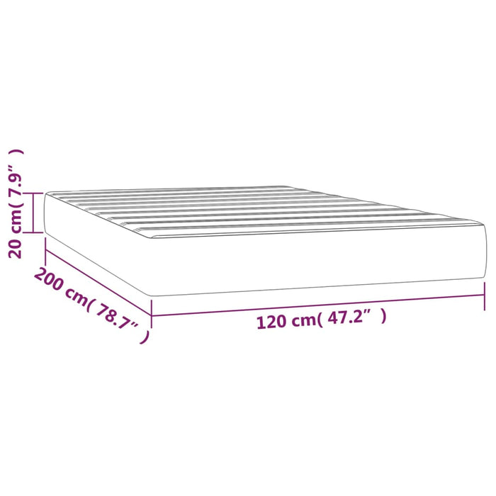 Saltea cu arcuri buzunar, fermitate medie, crem, 120x200x20 cm, piele ecologică - WALTI WALTI
