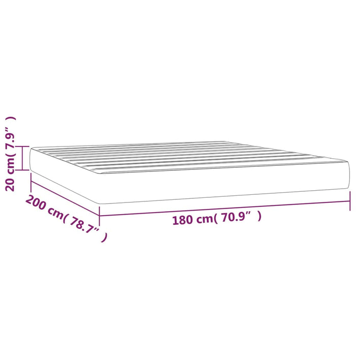Saltea cu arcuri buzunar, fermitate medie, crem, 180x200x20 cm, piele ecologică WALTI