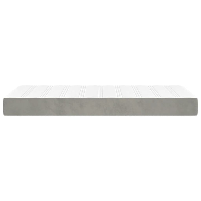 Saltea pat arcuri, fermitate medie, gri deschis 100x190x20 cm catifea dublă XL - WALTI WALTI