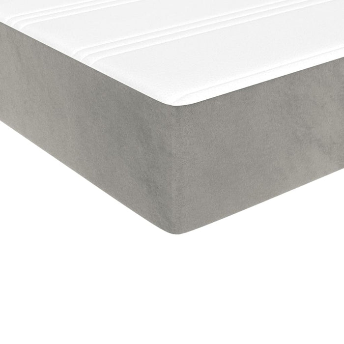 Saltea pat arcuri, fermitate medie, gri deschis 100x190x20 cm catifea dublă XL - WALTI WALTI
