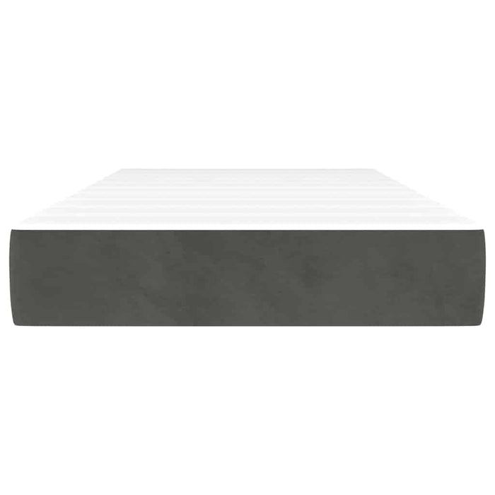 Saltea pat arcuri, fermitate medie, gri închis 100x190x20 cm catifea dublă XL WALTI