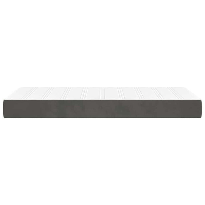 Saltea pat arcuri, fermitate medie, gri închis 100x190x20 cm catifea dublă XL WALTI