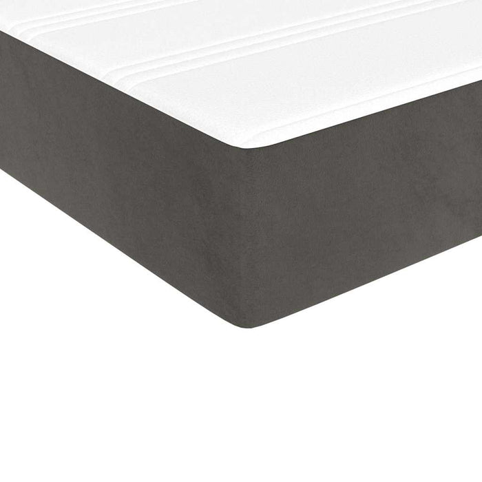 Saltea pat arcuri, fermitate medie, gri închis 100x190x20 cm catifea dublă XL WALTI