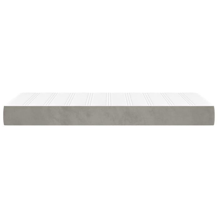 Saltea pat arcuri, fermitate medie, gri deschis 100x203x20 cm catifea dublă XL WALTI