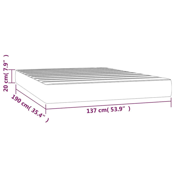 Saltea cu arcuri buzunar, fermitate medie, gri deschis 137x190x20 cm textil integral WALTI