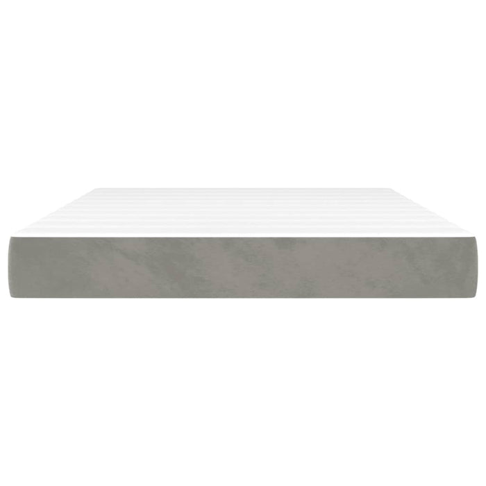 Saltea cu arcuri buzunar fermitate medie gri deschis 137x190x20 cm catifea integral WALTI