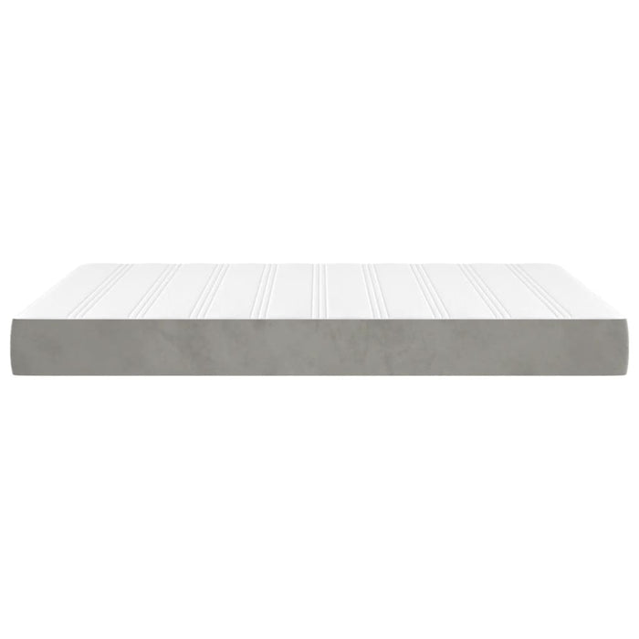 Saltea cu arcuri buzunar fermitate medie gri deschis 137x190x20 cm catifea integral WALTI