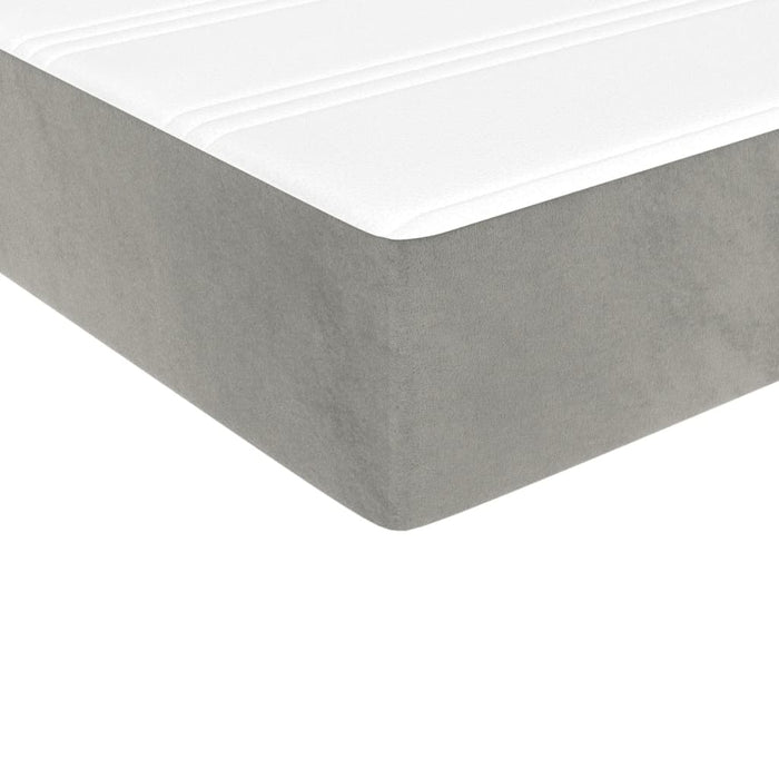 Saltea cu arcuri buzunar fermitate medie gri deschis 137x190x20 cm catifea integral WALTI
