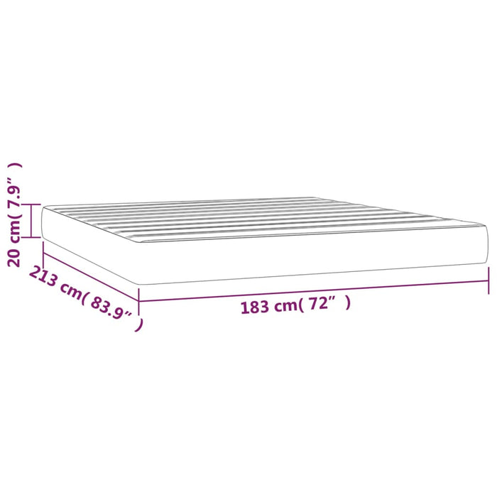 Saltea cu arcuri buzunar, fermitate medie, gri 183x213x20 cm catifea california king WALTI