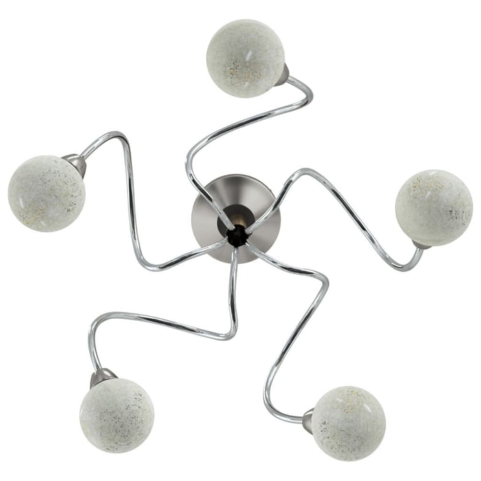 Plafonieră cu abajururi rotunde din sticlă, 5 becuri LED G9 - WALTI WALTI