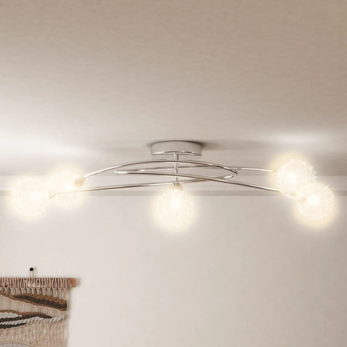 Plafonieră cu abajururi din plasă de sârmă, 5 becuri LED G9 - WALTI WALTI