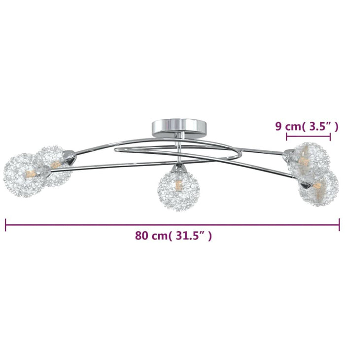 Plafonieră cu abajururi din plasă de sârmă, 5 becuri LED G9 - WALTI WALTI