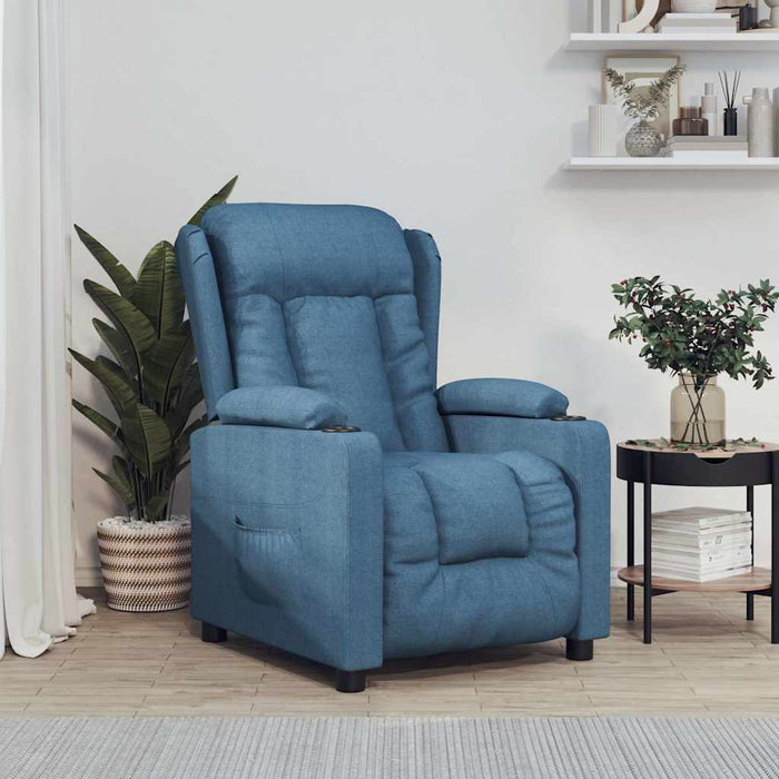 Fotoliu rabatabil, albastru, material textil WALTI