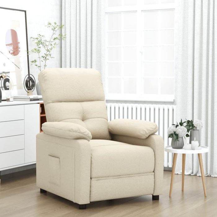 Fotoliu rabatabil, crem, material textil - WALTI WALTI