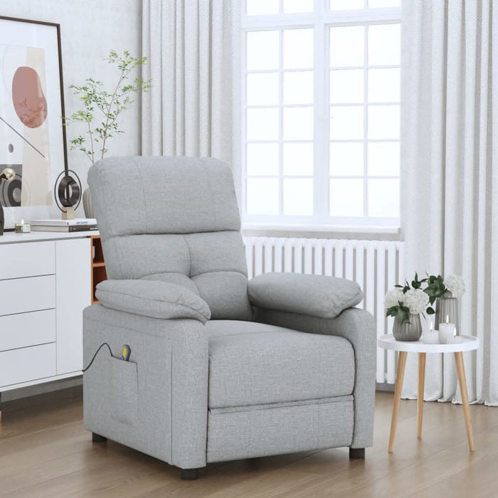 Fotoliu de masaj, gri deschis, material textil - WALTI WALTI