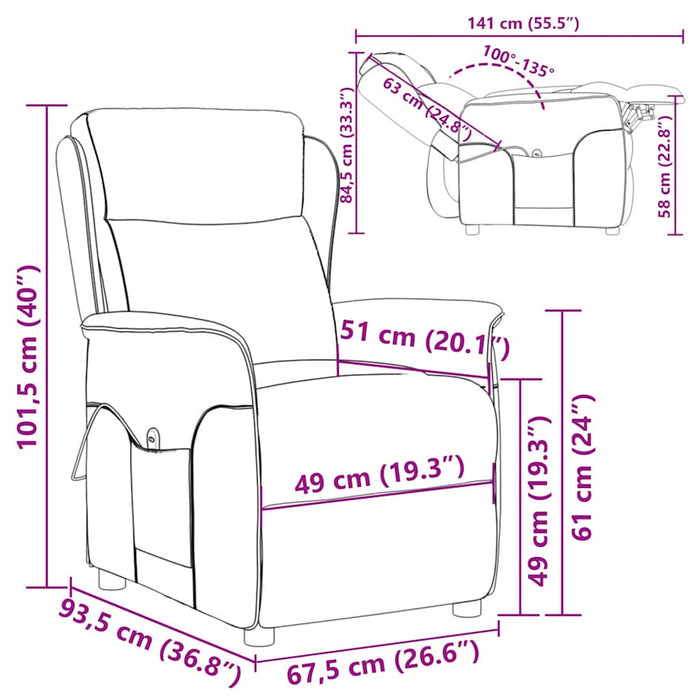 Scaun de masaj cu pernă Maro 93.5 x 67.5 x 101.5 cm țesătură - WALTI WALTI